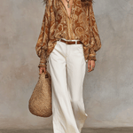 Relaxed White Wide-Leg Trousers