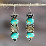 PENDIENTES VINTAGE NATUREL TURQUESA PIERRE GOTA