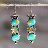 PENDIENTES VINTAGE NATUREL TURQUESA PIERRE GOTA