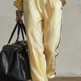 Radiant Relaxed Zip-Neck Blouse & Drawstring Pants Set