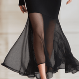 VESTIDO LARGO BODYCON DE PUNTO CANALÉ NEGRO CON CUT - OUT - VALERINA MARBELLA