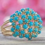 ANILLO VINTAGE TURQUESA RACIMO COCKTAIL