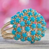 ANILLO VINTAGE TURQUESA RACIMO COCKTAIL