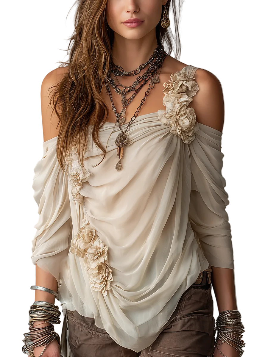 A Soft And Elegant Bohemian-style Chiffon Top