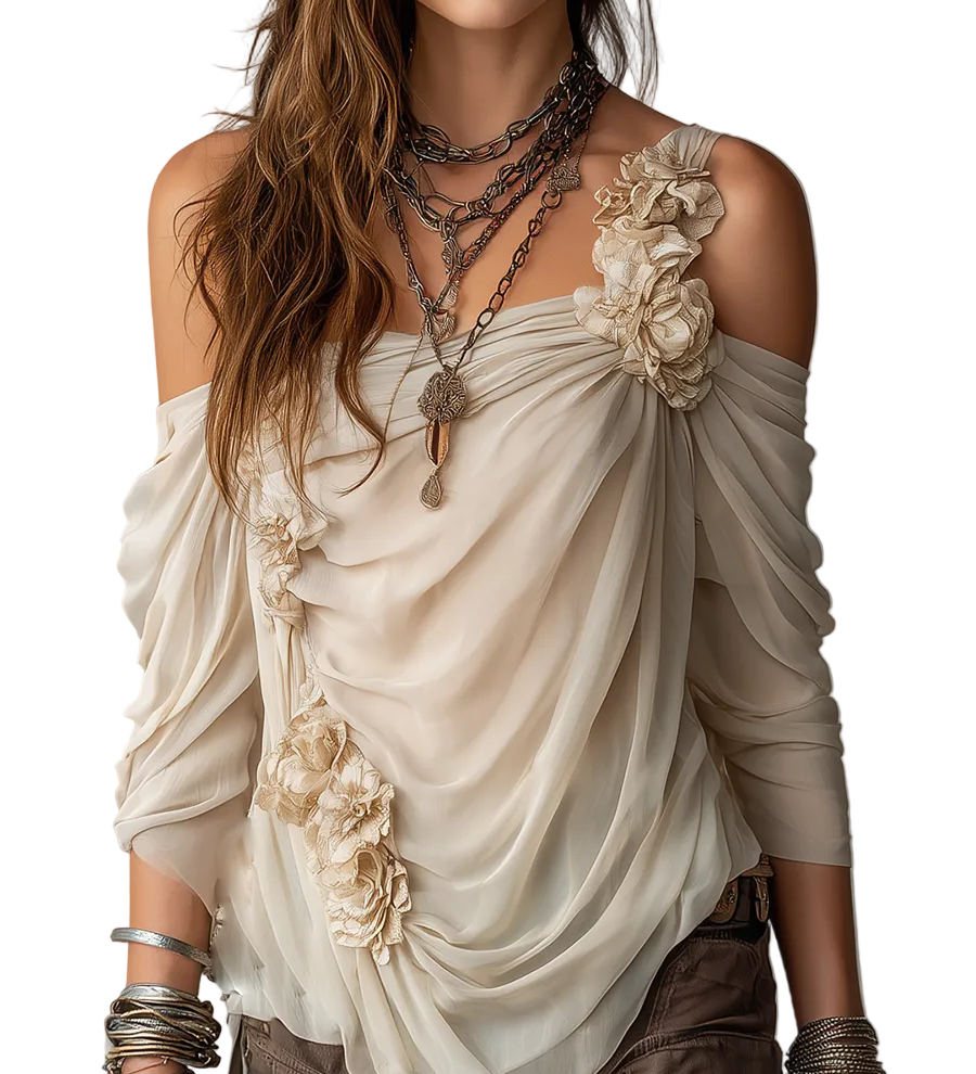 A Soft And Elegant Bohemian-style Chiffon Top