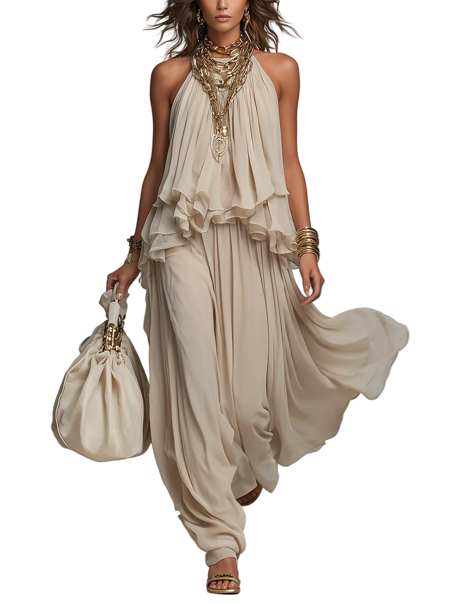 Ethereal Layered Halter Bohemian Set
