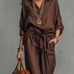 Effortless Tailored Tie-Waist Two-Piece Set