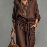 Effortless Tailored Tie-Waist Two-Piece Set
