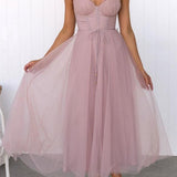 Modern-day Princess Chiffon Suspenders Party Maxi Dress