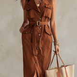 VESTIDO MIDI ESTRUCTURADO DE ESTILO UTILITY - CHIC - VALERINA MARBELLA