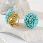 PENDIENTES ELEGANTE PALAIS STYLE TURQUESA RACIMO CLOU OREILLE