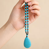 COLLAR BOHEMIO TURQUESA PERLÉ GRANDE GOTA COLGANTE