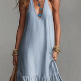 Elevated Deep V-Neck Tiered Maxi Dress
