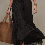 Alluring Halter-Neck Buttoned Maxi Dress