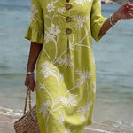 VESTIDO DE PLAYA CON BORDADO FLORAL – CHIC CASUAL