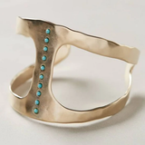 ANILLO VINTAGE ARTISANAL TURQUESA POIS MANCHETTE