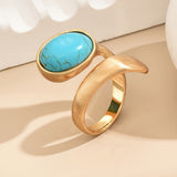 ANILLO BOHEMIO TURQUESA PLAQUÉ ORO OUVERT SORTIJA