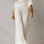 Boho Breeze Pleated Bardot Wide-Leg Jumpsuit