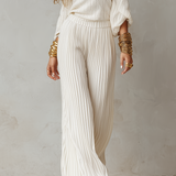 Boho Breeze Pleated Bardot Wide-Leg Jumpsuit
