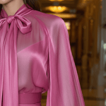 VESTIDO MINI FUCSIA CON TRANSPARENCIA - VALERINA MARBELLA