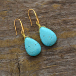 PENDIENTES ELEGANTE VINTAGE TURQUESA GOTA