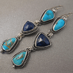 PENDIENTES FAIT MAIN SINTÉTICO LAPIS-LAZULI TURQUESA COLGANTE