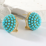 PENDIENTES ELEGANTE PALAIS STYLE TURQUESA RACIMO CLOU OREILLE