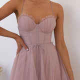Modern-day Princess Chiffon Suspenders Party Maxi Dress