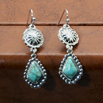 PENDIENTES VINTAGE MARGUERITE TURQUESA GOTA ALLIAGE