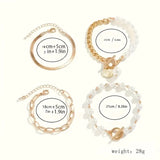 CONJUNTO CHIC ORO 4-PIEZA PULSERA - SERPIENTE, PERLES & MAILLONS | ORO