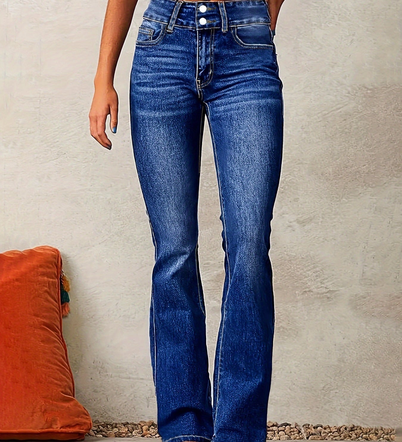 JEANS DE CINTURA ALTA DE CORTE AMPLIO