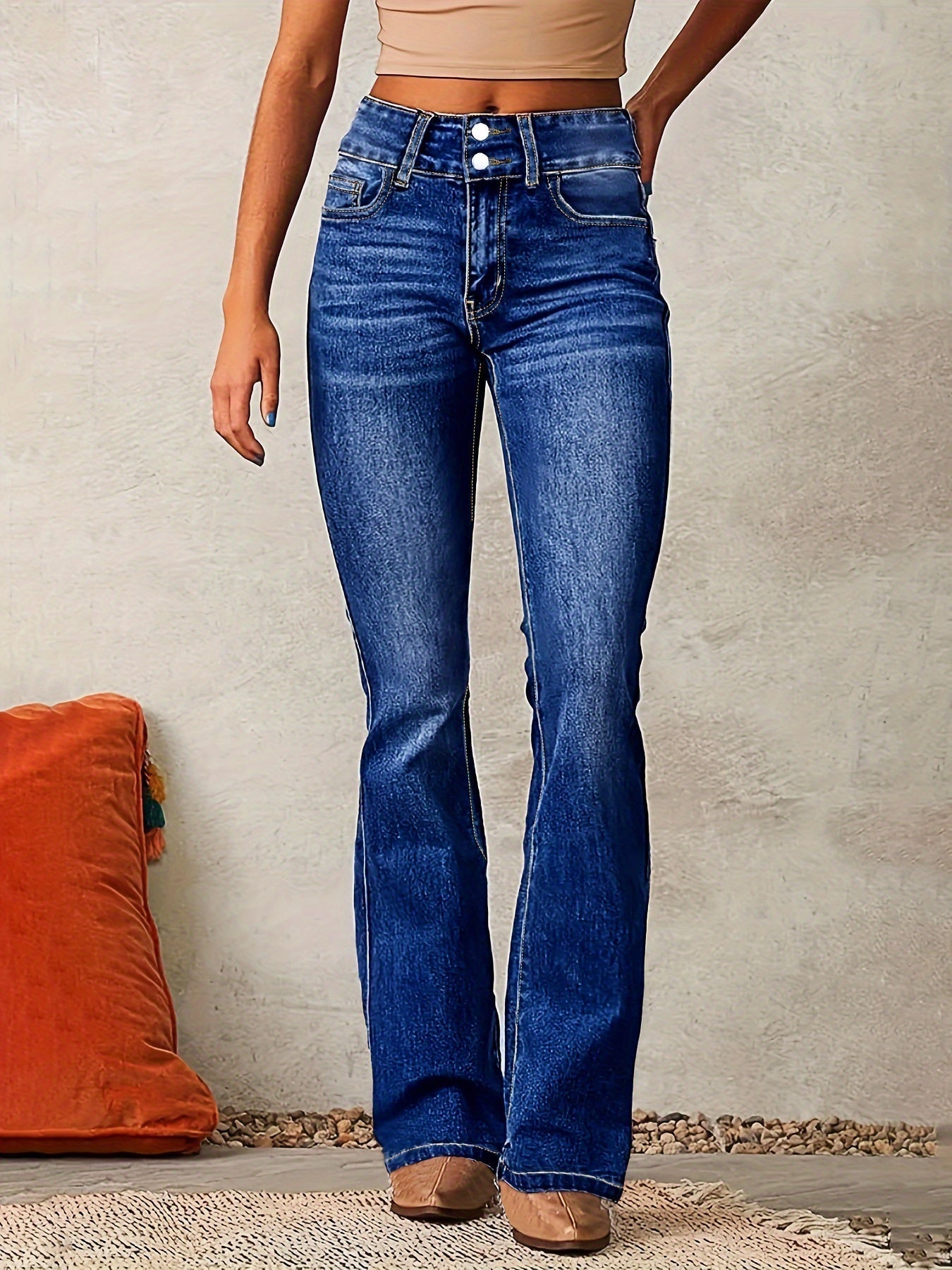JEANS DE CINTURA ALTA DE CORTE AMPLIO