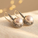 PENDIENTES SIENNA PLATA PERLA INCRUSTACIÓN