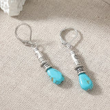 PENDIENTES VINTAGE BOHEMIO TIBÉTAIN PLATA TURQUESA