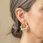 PENDIENTES VINTAGE PERLA RACIMO ARO