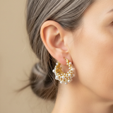 PENDIENTES VINTAGE PERLA RACIMO ARO