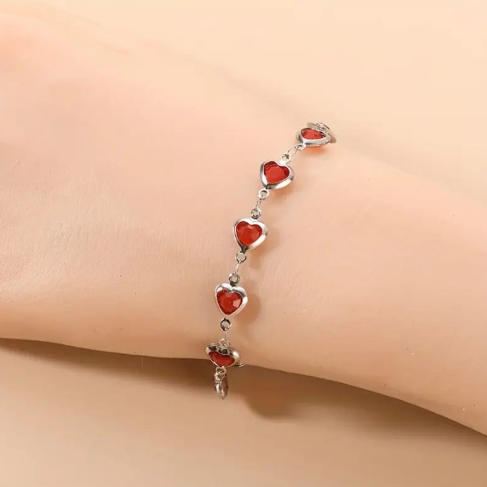 PULSERA OPHELYRA GARNETELLE BLANCO ORO