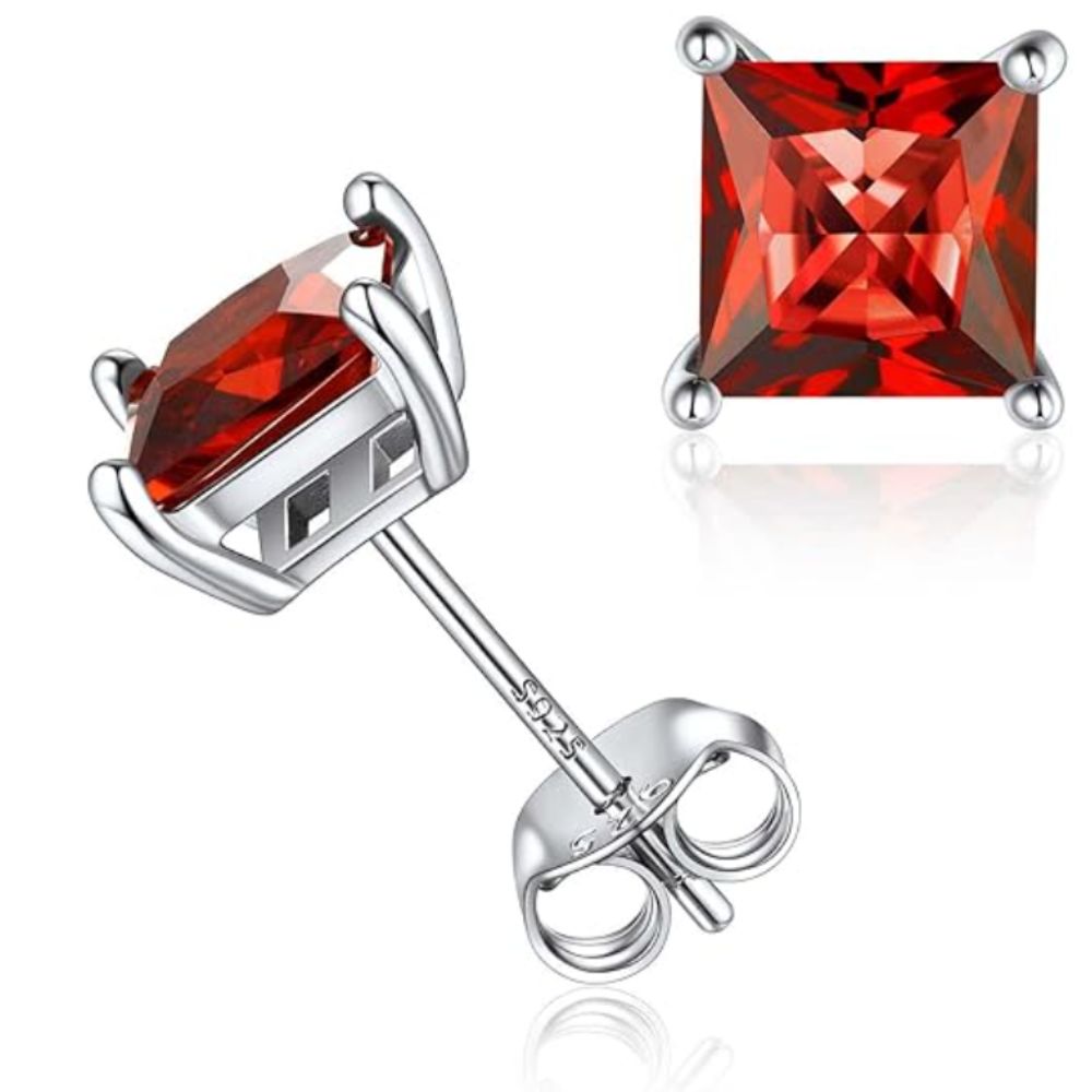 PENDIENTES MINIMALISTA PRINCESSE TAILLE RUBÍ CLOU OREILLE