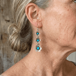 PENDIENTES BOHEMIO PÉTALO EN FORME DE TURQUESA GOTA