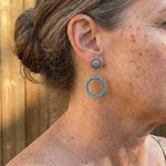 PENDIENTES VINTAGE BOHEMIO STYLE TURQUESA CONCHO ARO