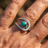 ANILLO MINIMALISTA MODERNO TURQUESA OUVERT
