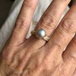 ANILLO ART DECO PERLA SOLITAIRE ORO