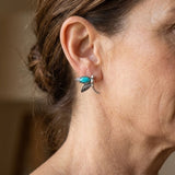 PENDIENTES VINTAGE LIBÉLULA TURQUESA CLOU OREILLE