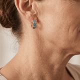 PENDIENTES ELEGANTE TURQUESA CORAZÓN EN FORME DE DESIGN ARO