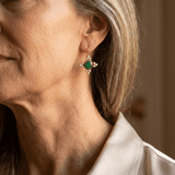 PENDIENTES VINTAGE VERDE CRISTAL & PERLES