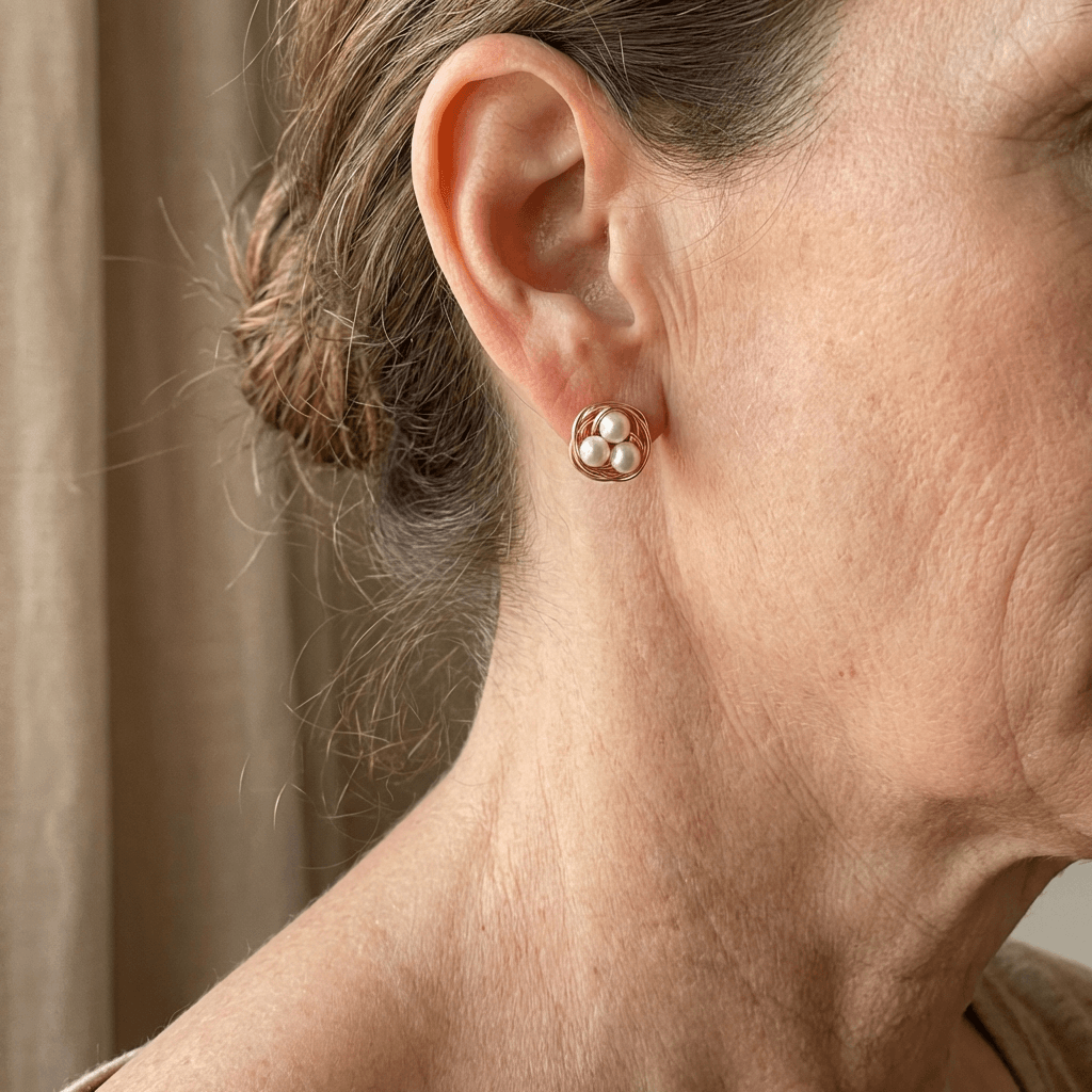 PENDIENTES VINTAGE PERLA NID