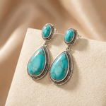 ELEGANTE VINTAGE TURQUESA IMPOSANT COLLAR & PENDIENTES