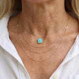 COLLAR ELEGANTE TURQUESA PIERRE PRECIOSA PLAQUÉ ORO