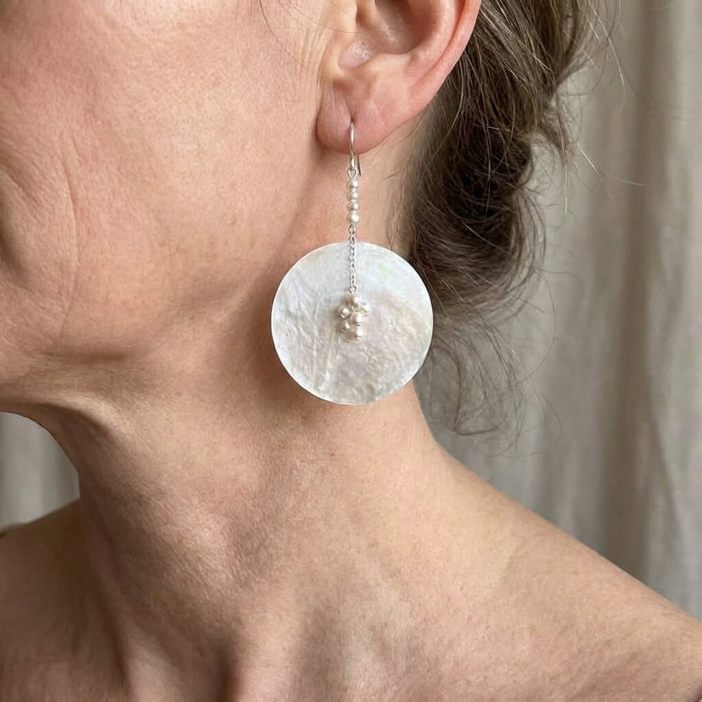 PENDIENTES MINIMALISTA COQUILLAGE & IMITATION PERLA GOTA