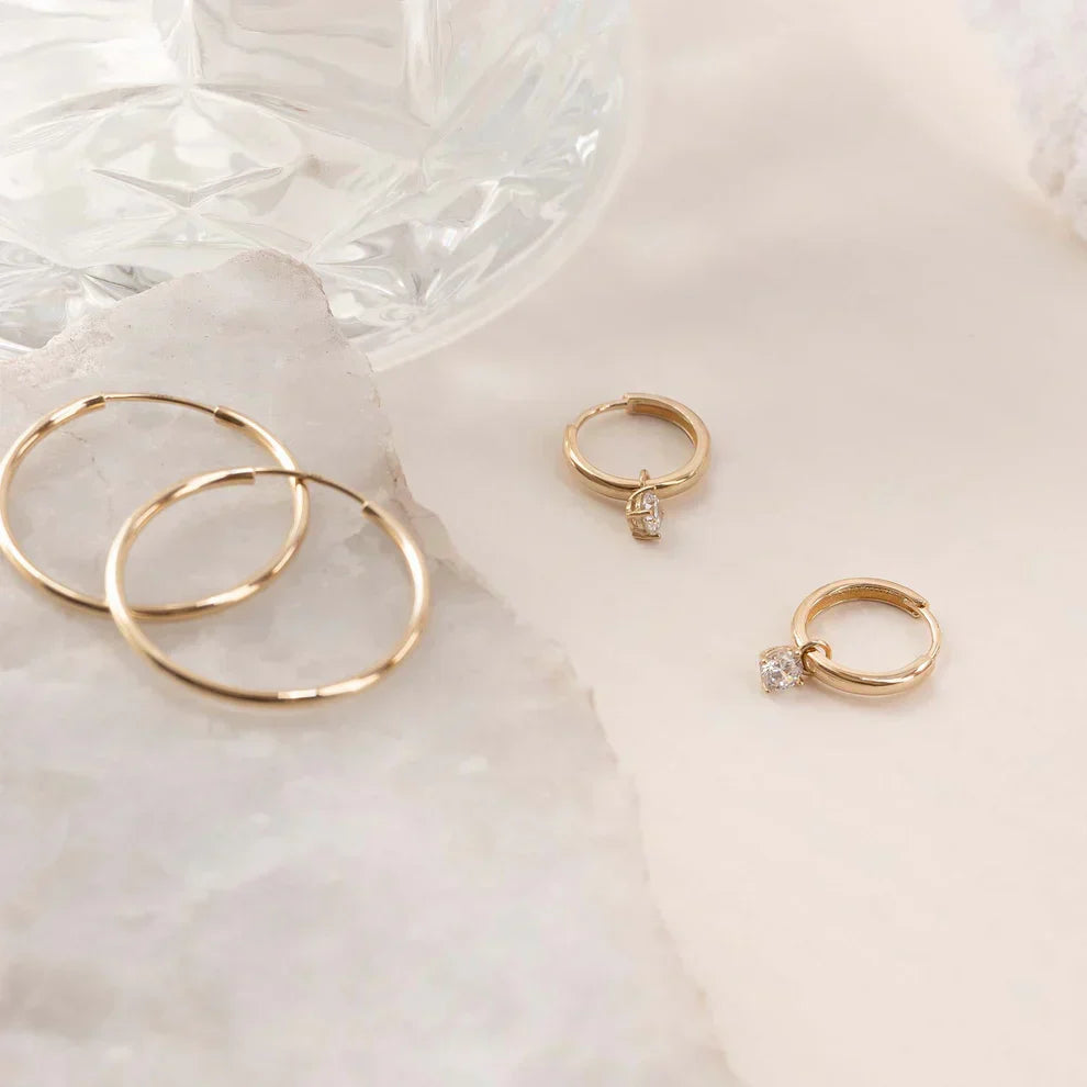 PENDIENTES LARMES DE LUNA PIERRE ARO | ORO
